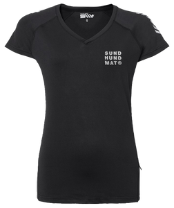 Sund Hundmat svart V-ringad tränings-tshirt | Dam